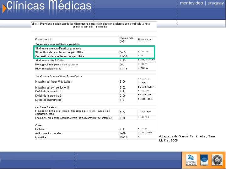 Adaptada de García-Pagán et al, Sem Liv Dis. 2008 