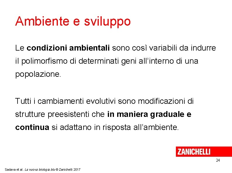 Ambiente e sviluppo Le condizioni ambientali sono così variabili da indurre il polimorfismo di Ambiente e sviluppo Le condizioni ambientali sono così variabili da indurre il polimorfismo di