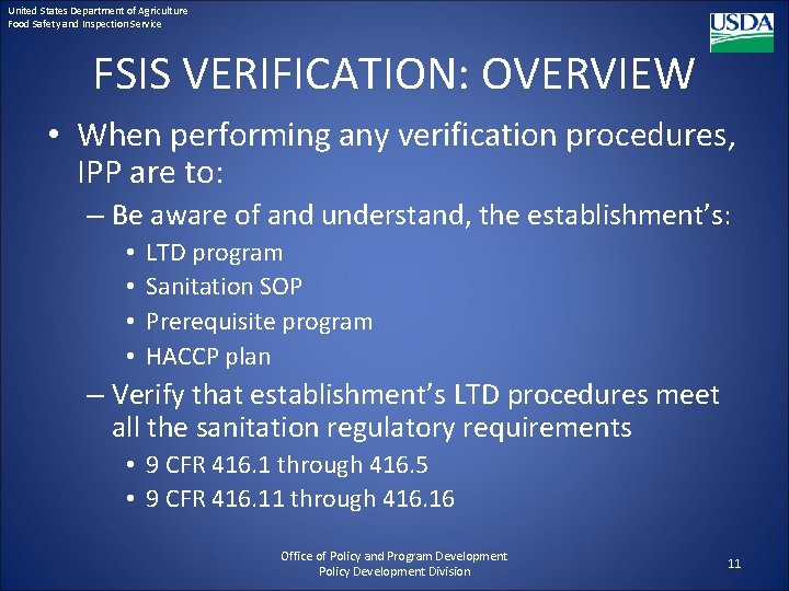 United States Department of Agriculture Food Safety and