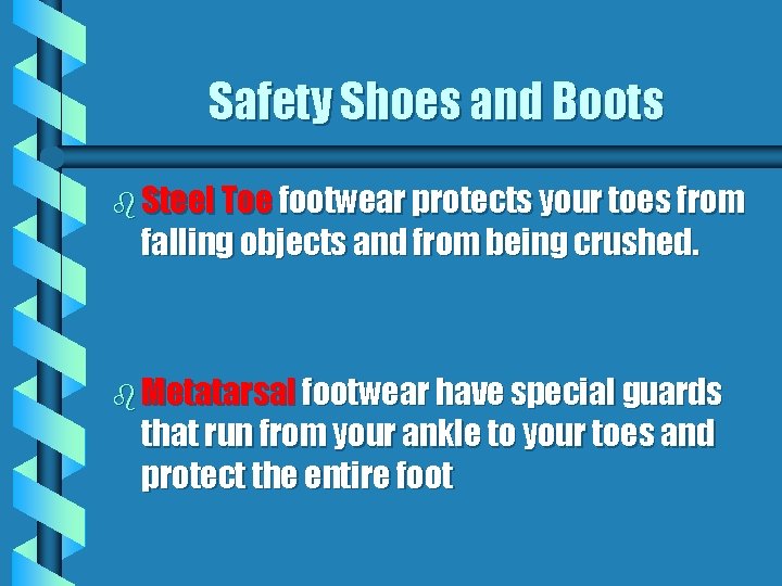 Safety Shoes and Boots b Steel Toe footwear protects your toes from falling objects