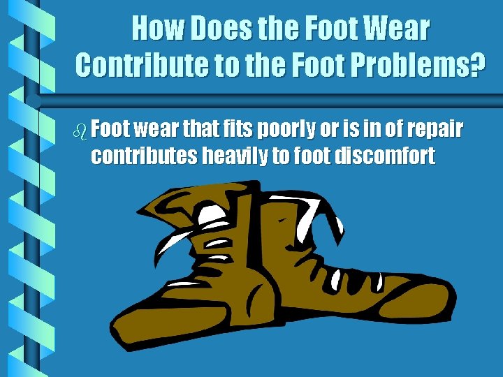 How Does the Foot Wear Contribute to the Foot Problems? b Foot wear that