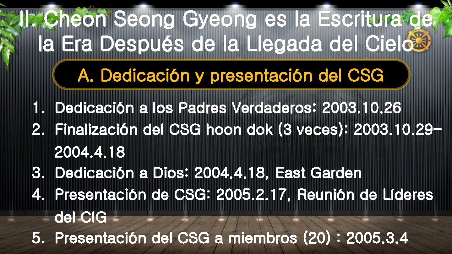II. Cheon Seong Gyeong es la Escritura de la Era Después de la Llegada II. Cheon Seong Gyeong es la Escritura de la Era Después de la Llegada