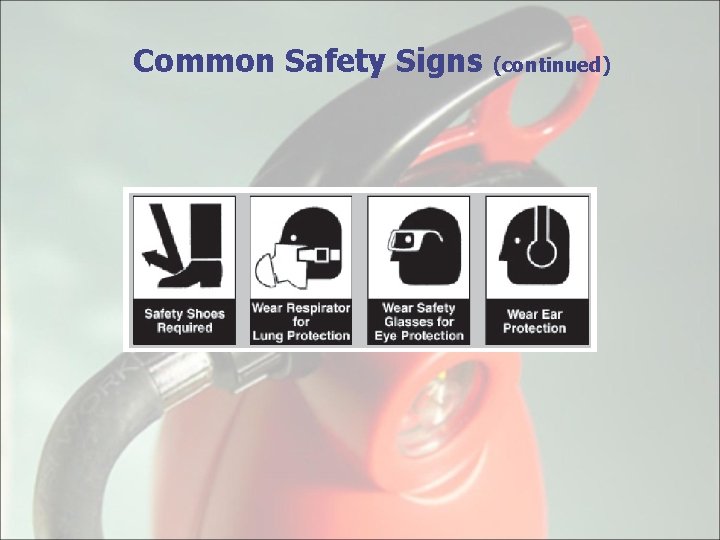 Common Safety Signs (continued) 