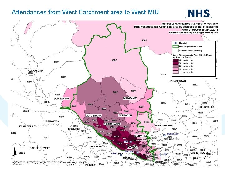 Attendances from West Catchment area to West MIU 7 