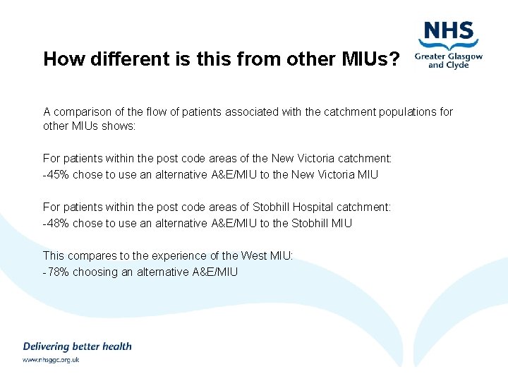How different is this from other MIUs? A comparison of the flow of patients