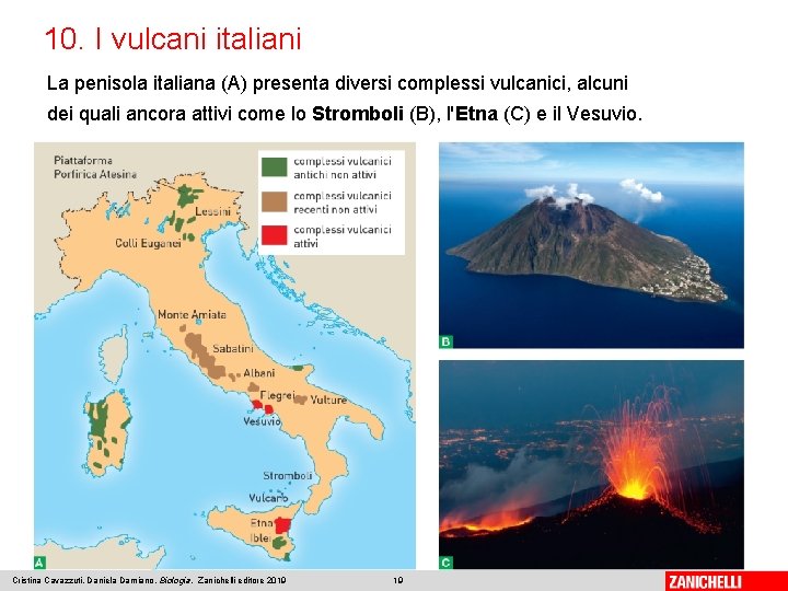 10. I vulcani italiani La penisola italiana (A) presenta diversi complessi vulcanici, alcuni dei