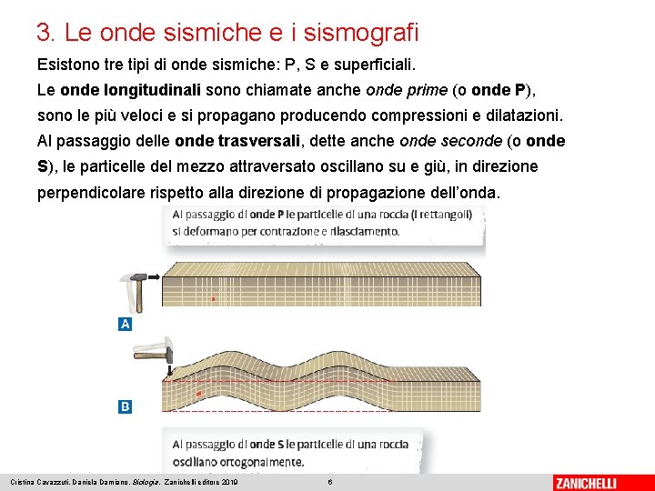 3. Le onde sismiche e i sismografi Esistono tre tipi di onde sismiche: P,