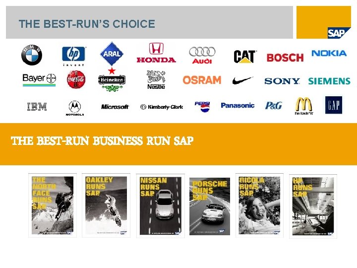 THE BEST-RUN’S CHOICE THE BEST-RUN BUSINESS RUN SAP 