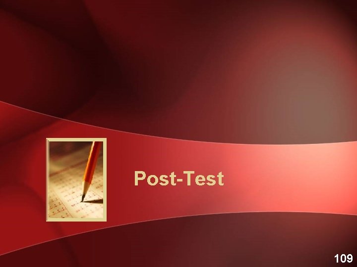 Post-Test 109 
