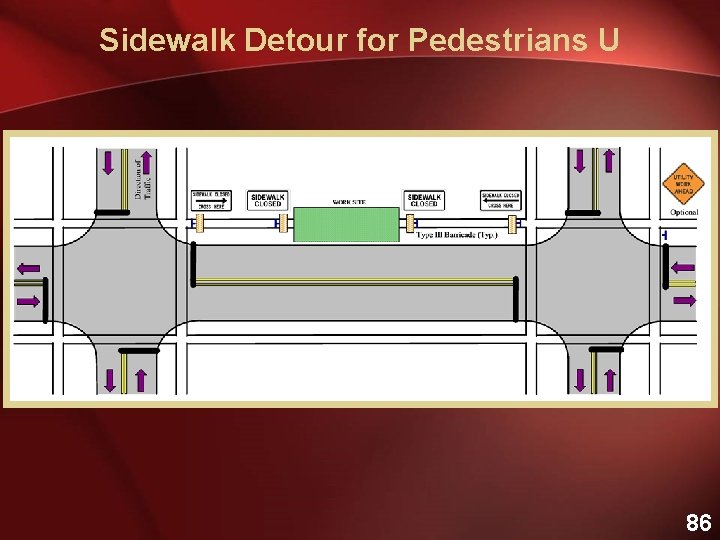 Sidewalk Detour for Pedestrians U 86 