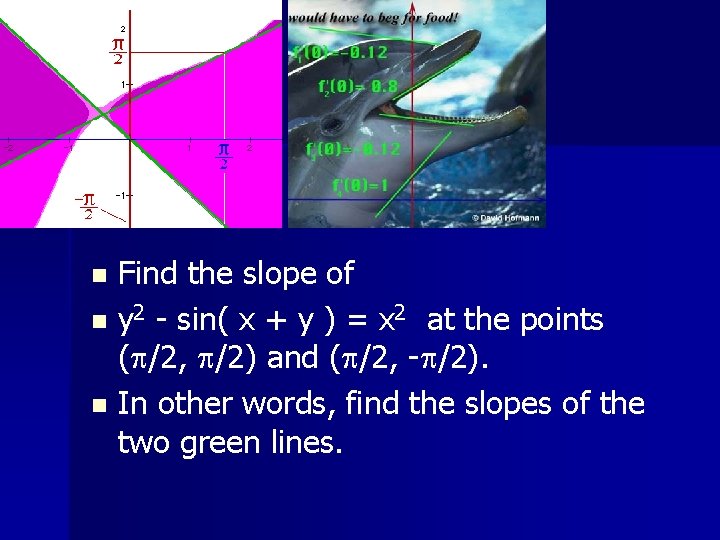 Find the slope of n y 2 - sin( x + y ) =