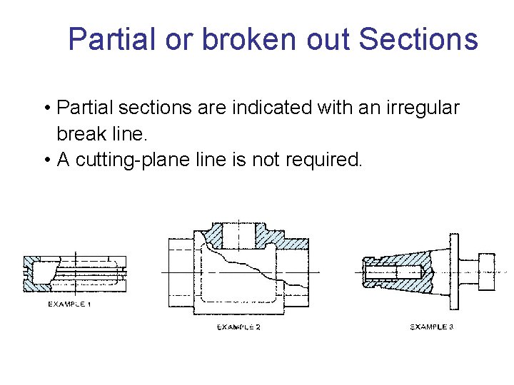 Partial or broken out Sections • Partial sections are indicated with an irregular break