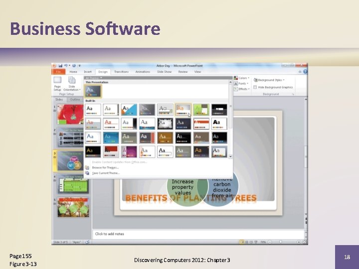 Business Software Page 155 Figure 3 -13 Discovering Computers 2012: Chapter 3 18 