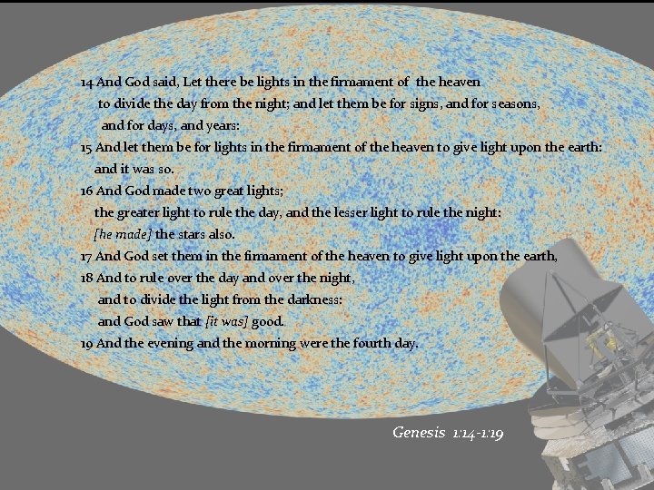 14 And God said, Let there be lights in the firmament of the heaven