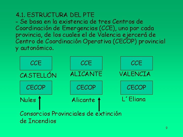 4. 1. ESTRUCTURA DEL PTE - Se basa en la existencia de tres Centros