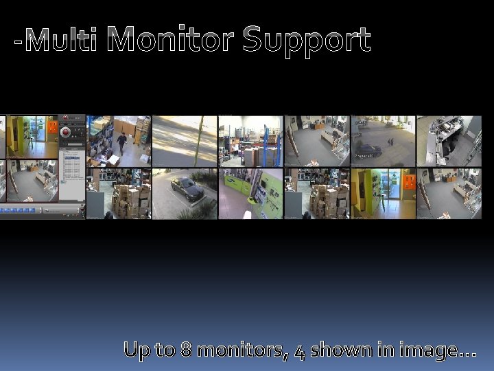 -Multi Monitor Support Up to 8 monitors, 4 shown in image… 