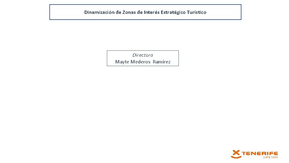 Dinamización de Zonas de Interés Estratégico Turístico Directora Mayte Mederos Ramírez 