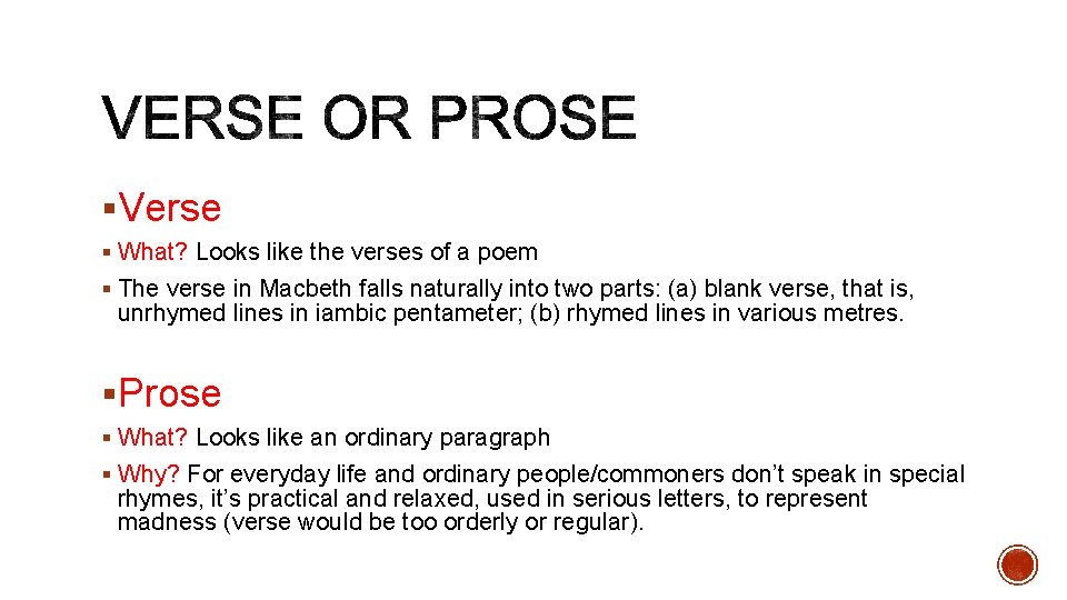 §Verse § What? Looks like the verses of a poem § The verse in