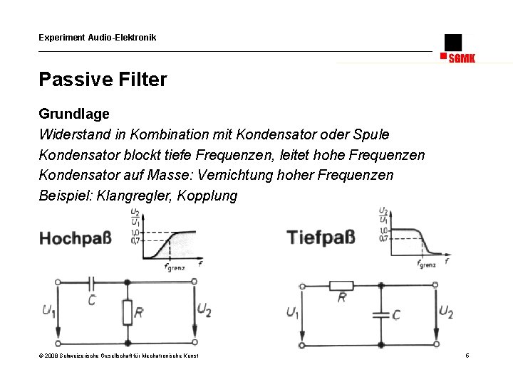 Experiment Audio-Elektronik Passive Filter Grundlage Widerstand in Kombination mit Kondensator oder Spule Kondensator blockt
