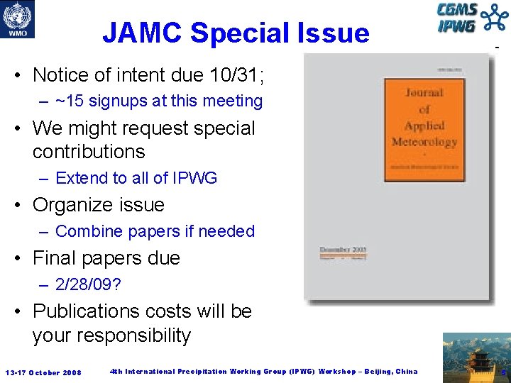 JAMC Special Issue • Notice of intent due 10/31; – ~15 signups at this