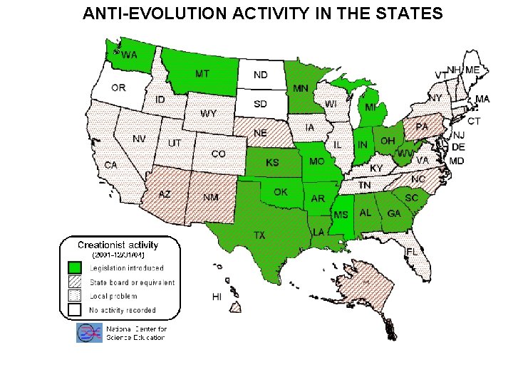 ANTI-EVOLUTION ACTIVITY IN THE STATES 
