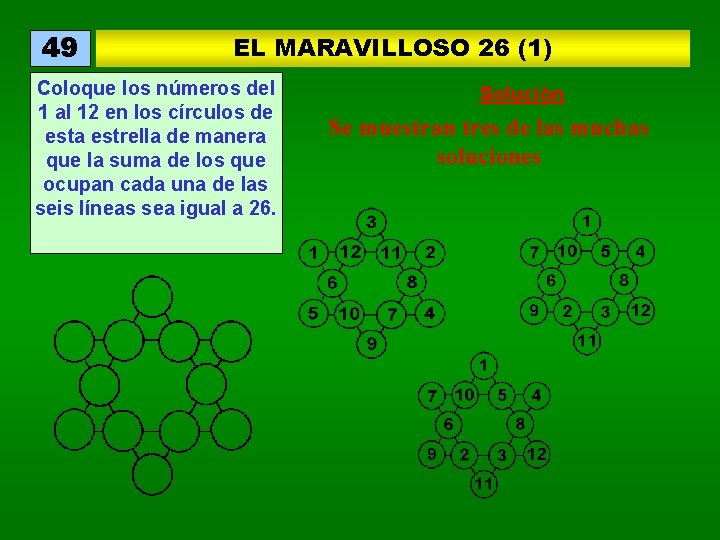 49 EL MARAVILLOSO 26 (1) Coloque los números del 1 al 12 en los