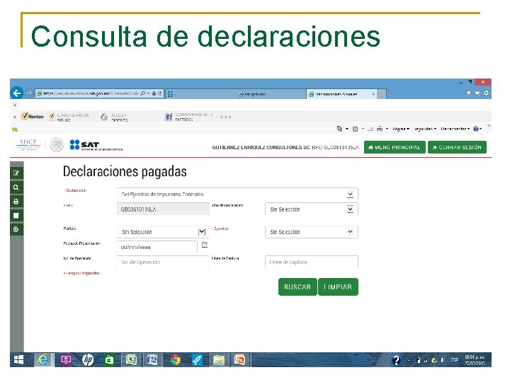 Consulta de declaraciones 