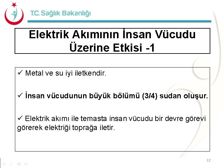 Elektrik Akımının İnsan Vücudu Üzerine Etkisi -1 Metal ve su iyi iletkendir. İnsan vücudunun