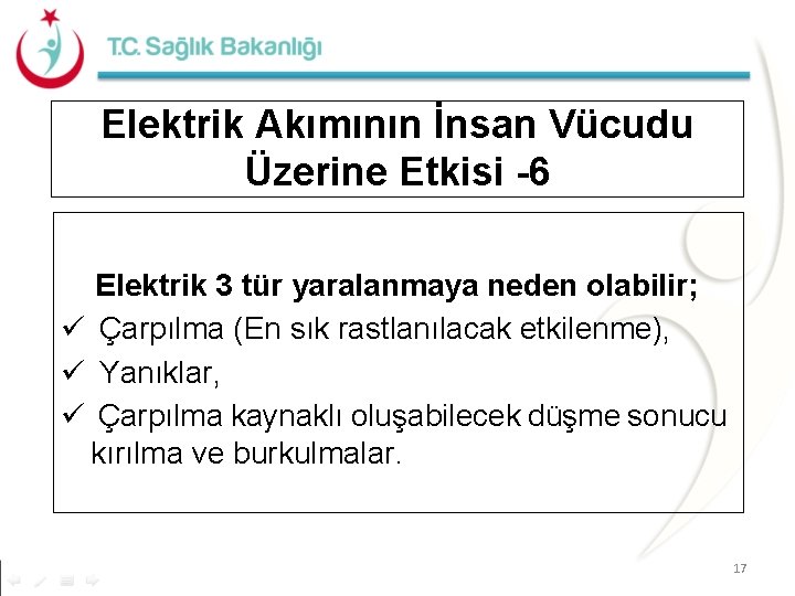 Elektrik Akımının İnsan Vücudu Üzerine Etkisi -6 Elektrik 3 tür yaralanmaya neden olabilir; Çarpılma