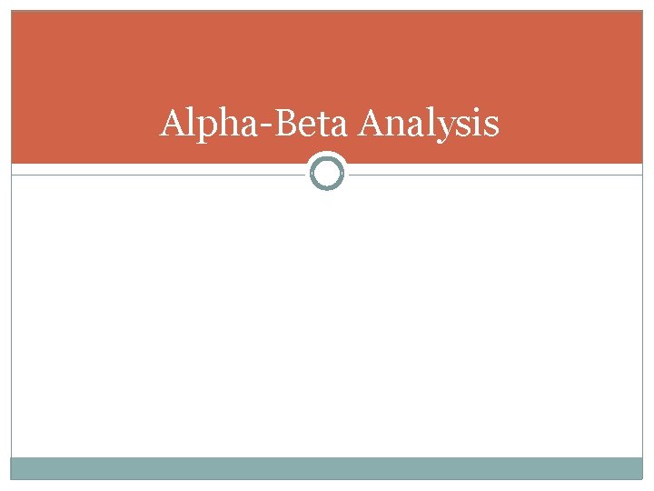 Alpha-Beta Analysis 