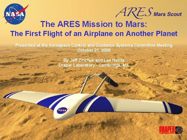 The ARES Mission to Mars: The First Flight of an Airplane on Another Planet