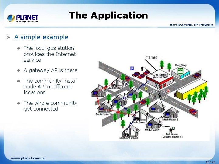 The Application Ø A simple example l The local gas station provides the Internet The Application Ø A simple example l The local gas station provides the Internet