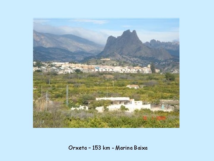 Orxeta – 153 km - Marina Baixa 