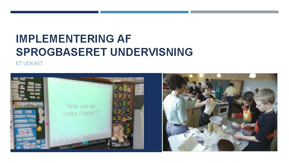 IMPLEMENTERING AF SPROGBASERET UNDERVISNING ET UDKAST 