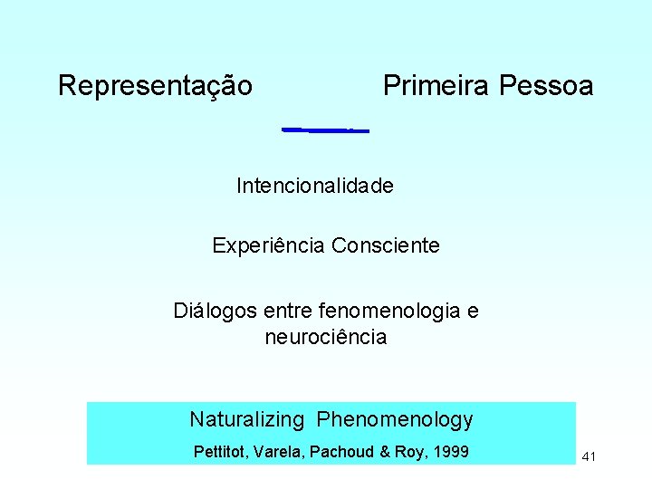 Representação Primeira Pessoa Intencionalidade Experiência Consciente Diálogos entre fenomenologia e neurociência Naturalizing Phenomenology Pettitot,