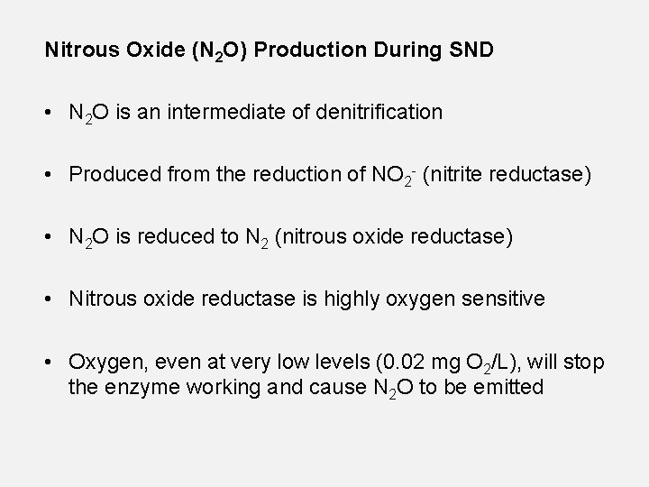 Nitrous Oxide (N 2 O) Production During SND • N 2 O is an Nitrous Oxide (N 2 O) Production During SND • N 2 O is an