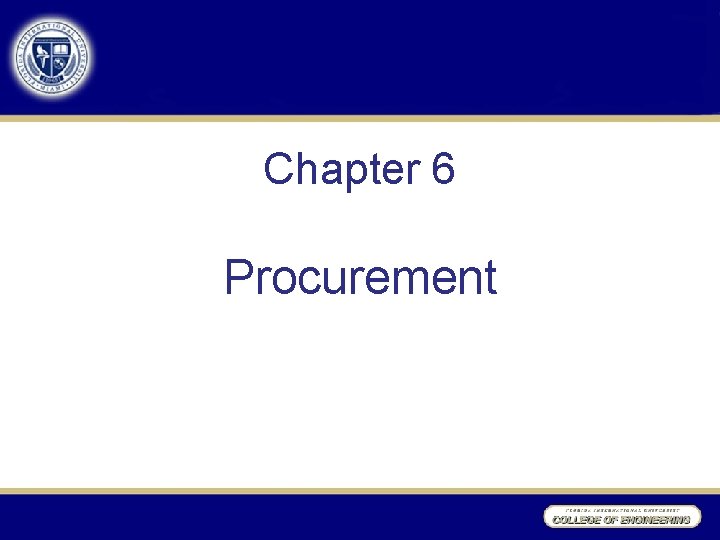 Chapter 6 Procurement 