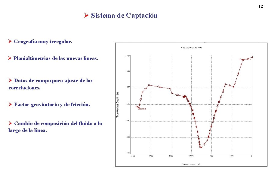 12 Ø Sistema de Captación Ø Geografía muy irregular. Ø Planialtimetrías de las nuevas