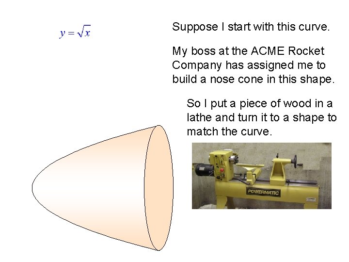 Suppose I start with this curve. My boss at the ACME Rocket Company has