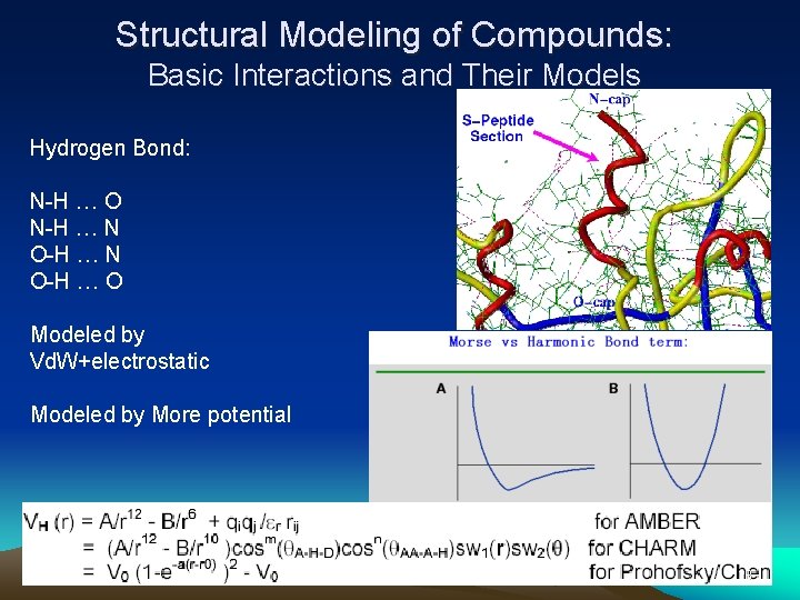 Structural Modeling of Compounds: Basic Interactions and Their Models Hydrogen Bond: N-H … O