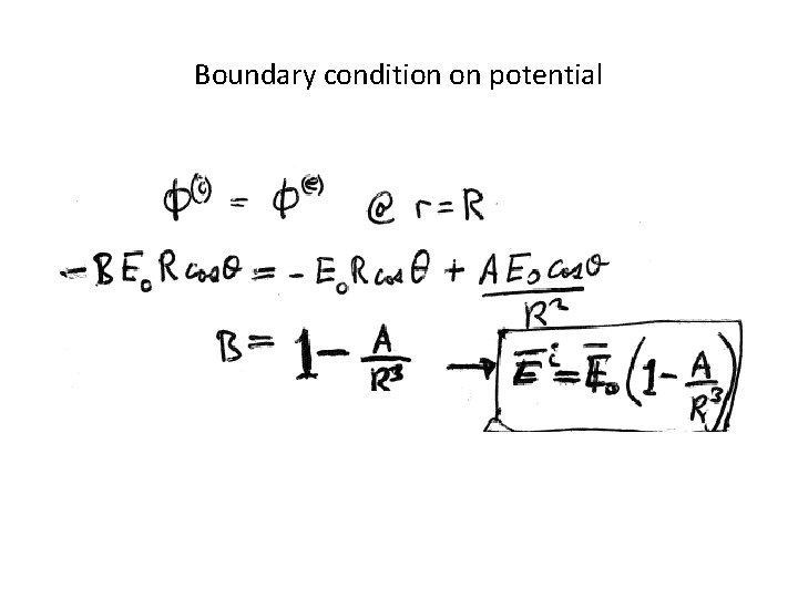 Boundary condition on potential 