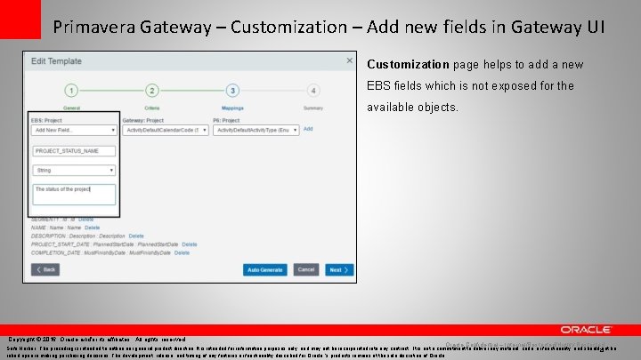 Primavera Gateway – Customization – Add new fields in Gateway UI Customization page helps