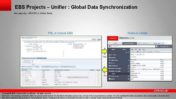 EBS Projects – Unifier : Global Data Synchronization • One way only – EBS