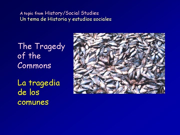 History/Social Studies Un tema de Historia y estudios sociales A topic from The Tragedy History/Social Studies Un tema de Historia y estudios sociales A topic from The Tragedy
