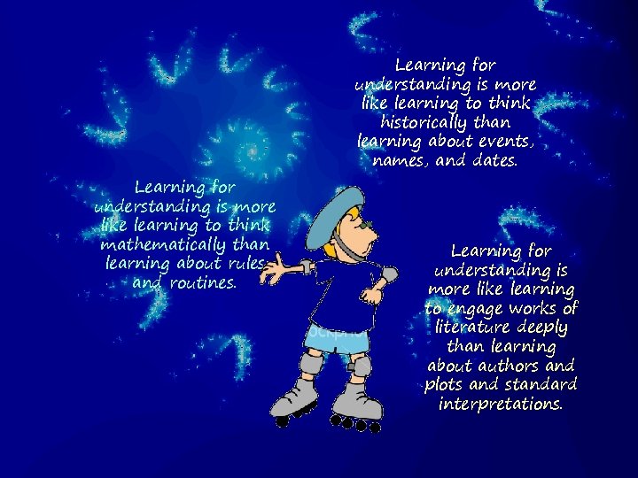 Learning for understanding is more like learning to think mathematically than learning about rules Learning for understanding is more like learning to think mathematically than learning about rules