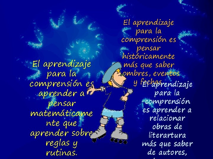 El aprendizaje para la comprensión es aprender a pensar matemáticame nte que aprender sobre El aprendizaje para la comprensión es aprender a pensar matemáticame nte que aprender sobre