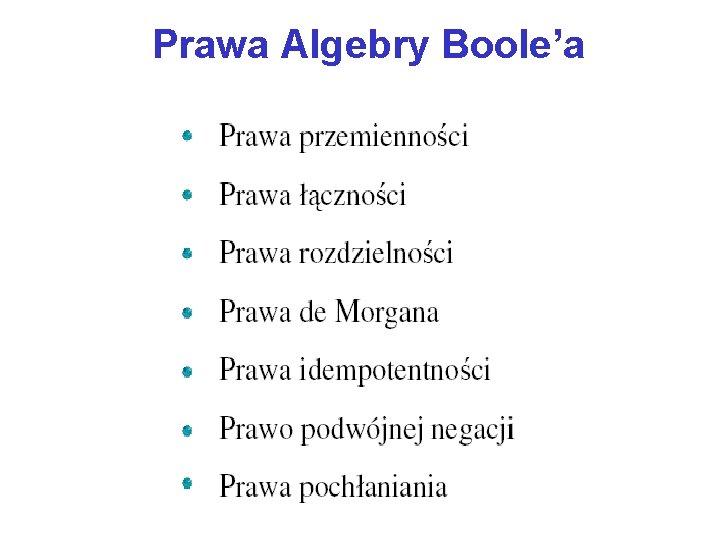 Prawa Algebry Boole’a 