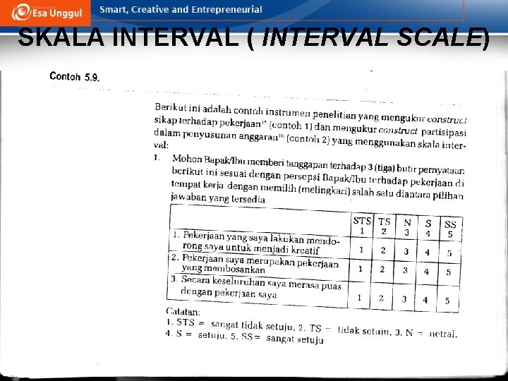 SKALA INTERVAL ( INTERVAL SCALE) 