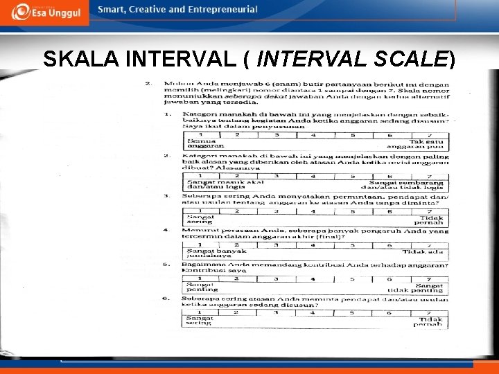 SKALA INTERVAL ( INTERVAL SCALE) 