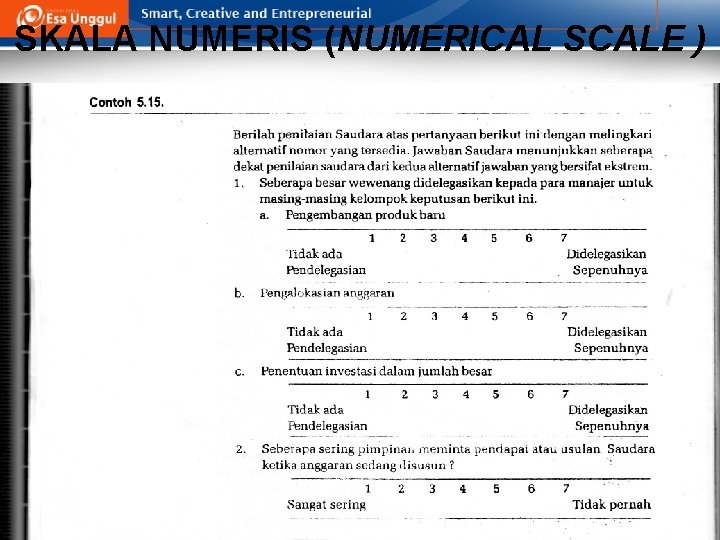 SKALA NUMERIS (NUMERICAL SCALE ) 